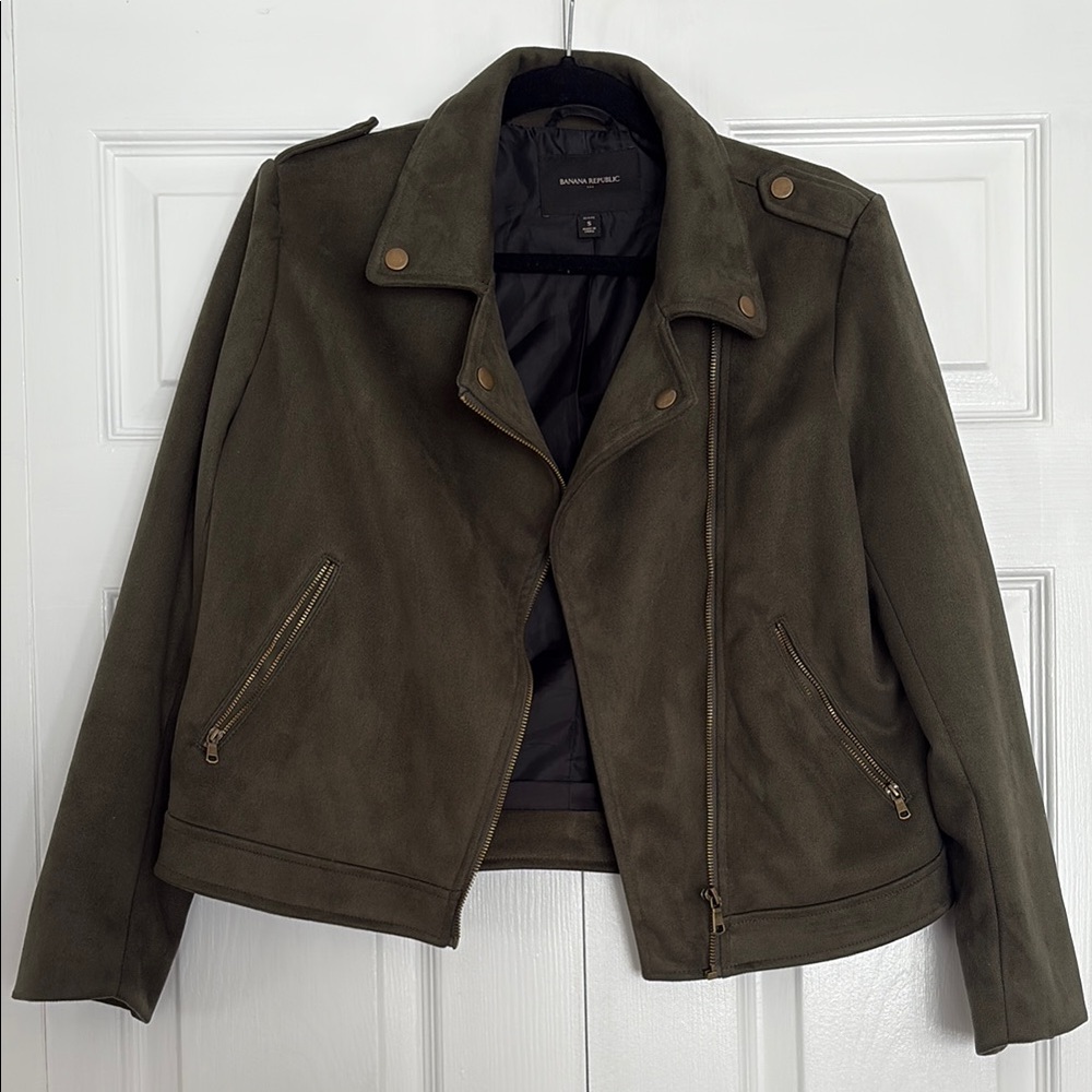 Banana Republic Dark Olive Suede Jacket